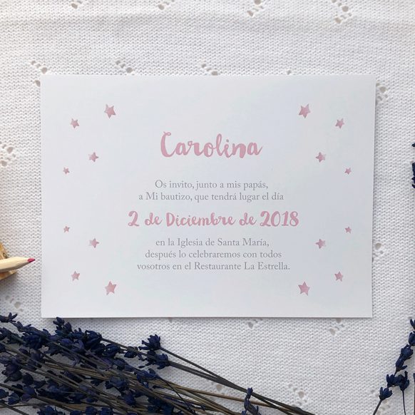 Invitación personalizada florecitas 15×21 cm - Alegna Secret