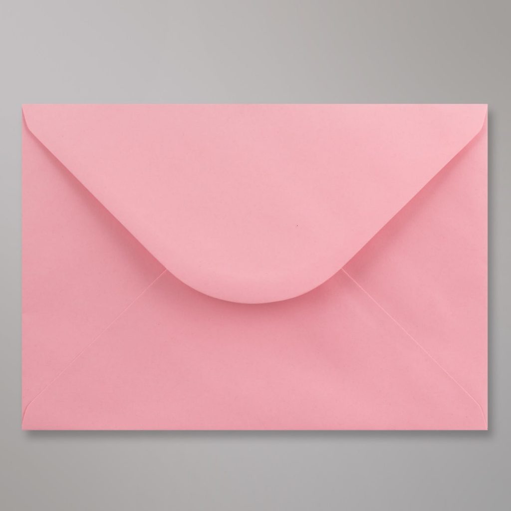 Paquete de 10 sobres color rosa pastel y solapa redonda para invitación ...