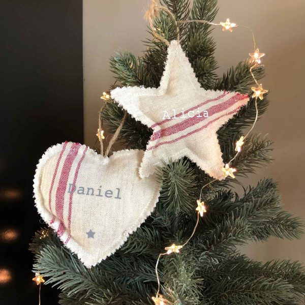 estrella y corazón rústico